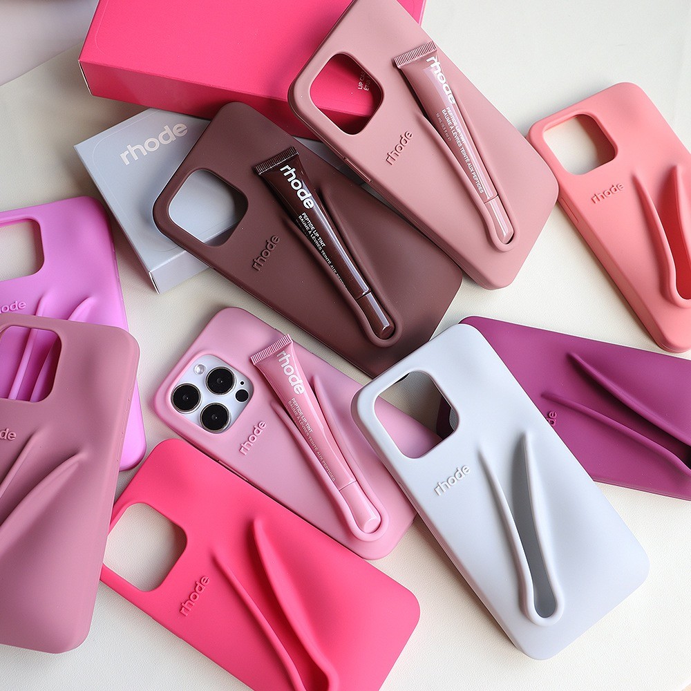 With Logo) rhode Lipstick Soft Silicone Phone Case For iPhone 13 14 15 Plus Pro  Max Portable Lip Gloss Holder Ins Cover | Shopee Singapore