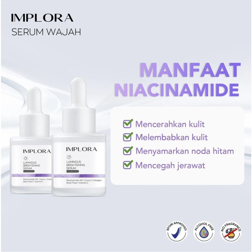 IMPLORA Face Serum / 24K Gold / Acne / Brightening / Peeling / Midnight / Merah Jingga Official - Gambar 4