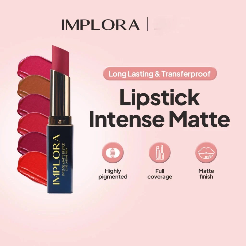 IMPLORA Intense Matte Lipstick / Merah Jingga Office - Gambar 2