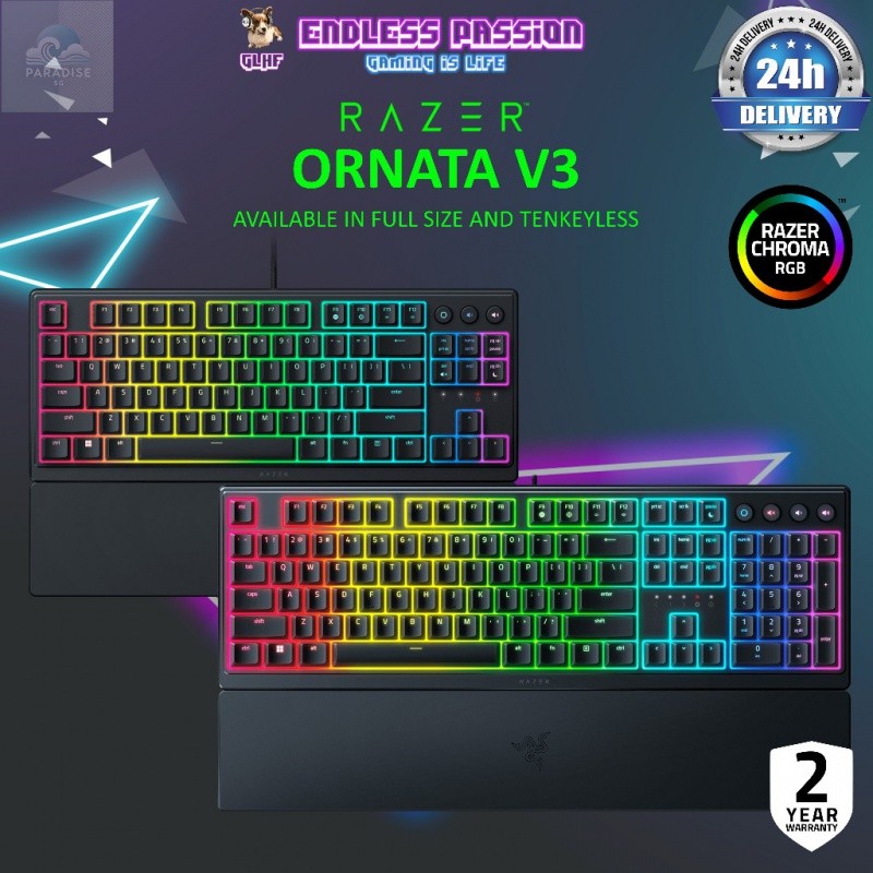 Paradise Razer Ornata V3 Gaming Keyboard - Low-profile Mecha-membrane ...