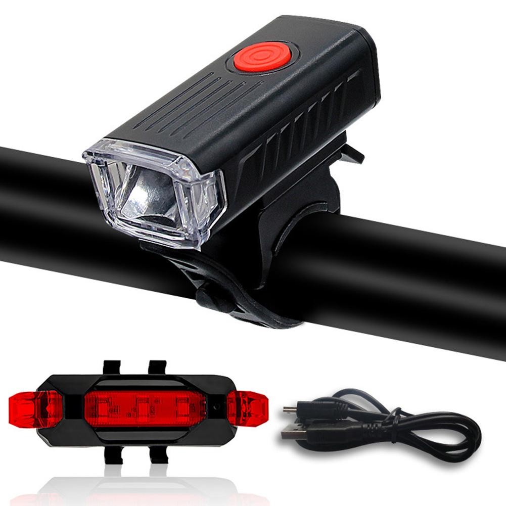 Mtb Bike Front Rear Lights Usb Led Rechargeable Waterproof Headlight ...
