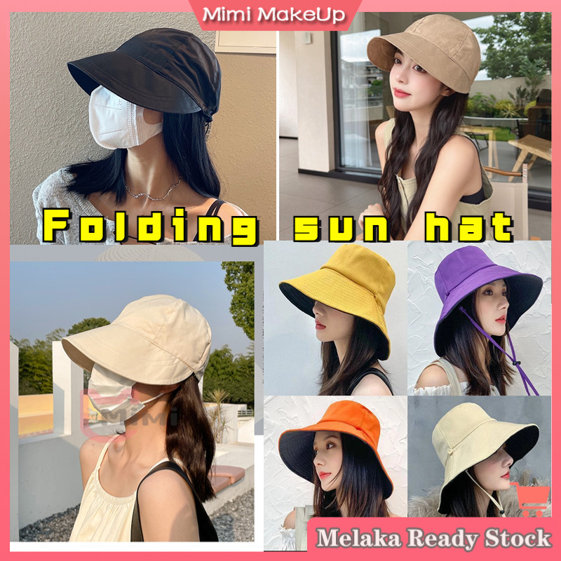 Women Sun-Hat Sunproof UV Hat Foldable Adjustable Cap Sunscreen ...