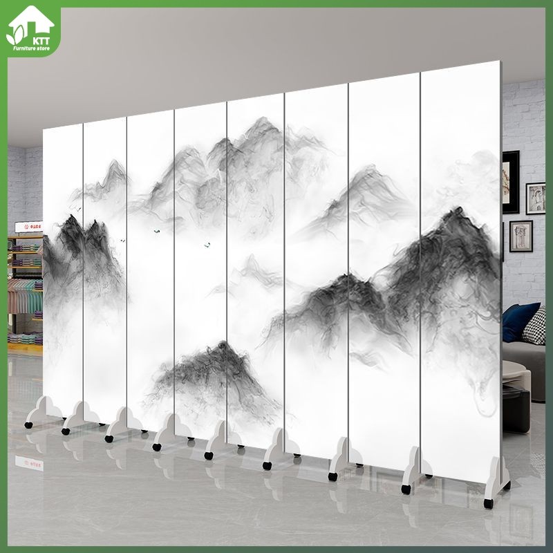 partition divider screen Living room office partition with wheels ...