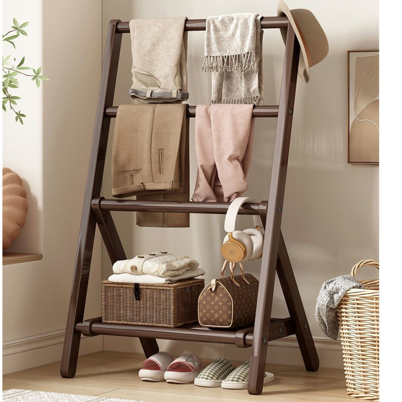 Bedroom Clothes Hanger Rack Foldable Hanger Storage Rack Bedside ...
