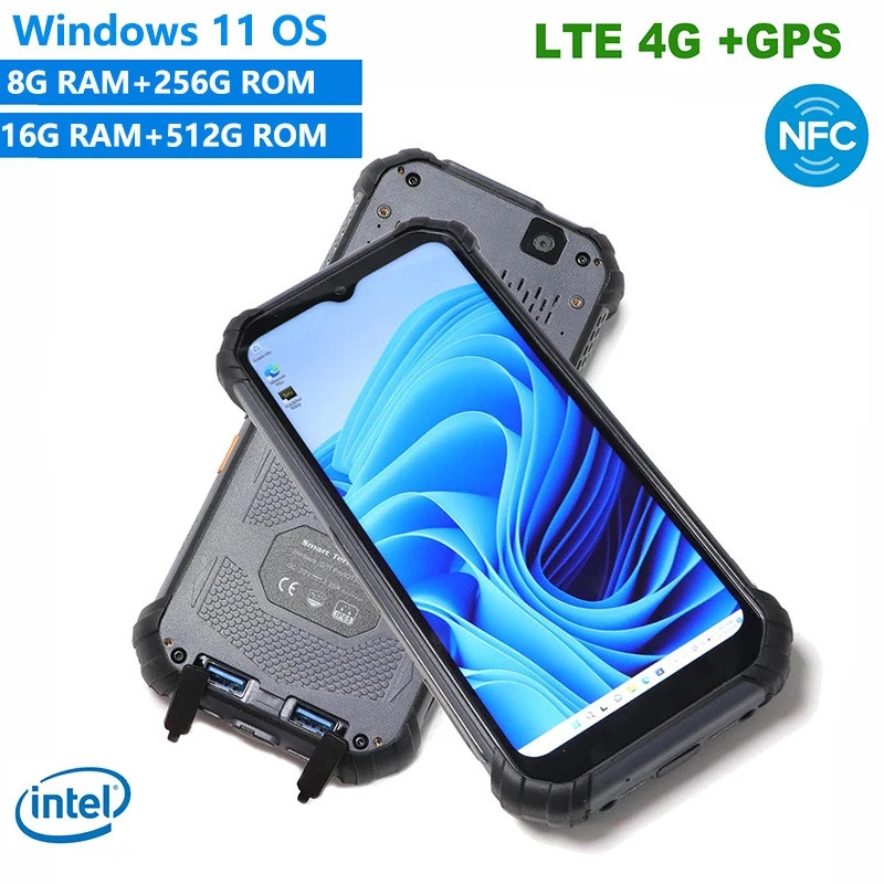 6.5 inch Windows 11 Handheld PDA Barcode Scanner Mini Rugged Tablet PC ...