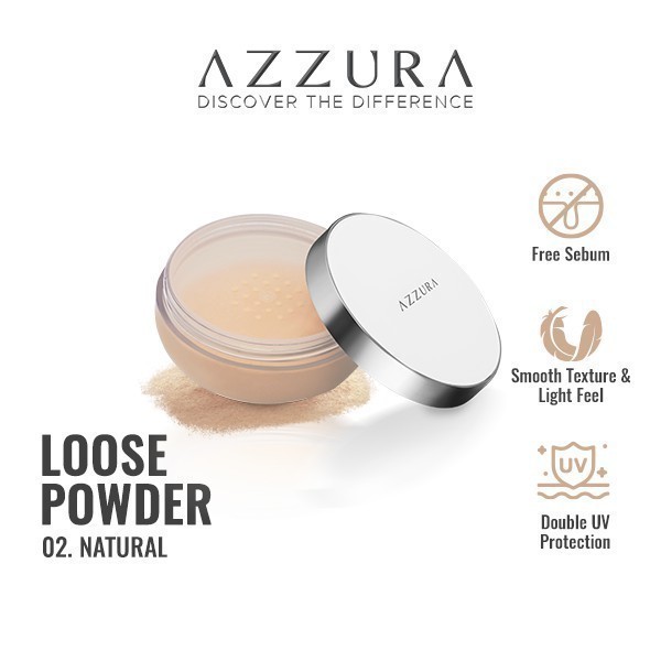 AZZURA Loose Powder Bedak Tabur / Merah Jingga Official - Gambar 2