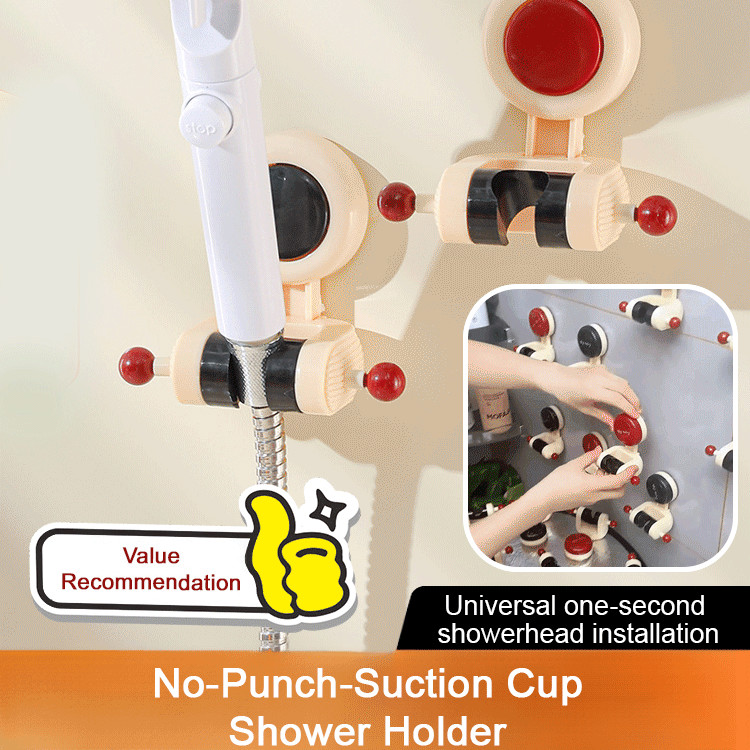 [Freely Adjustable] No-Drill Suction Cup Shower Head Holder/Firm ...