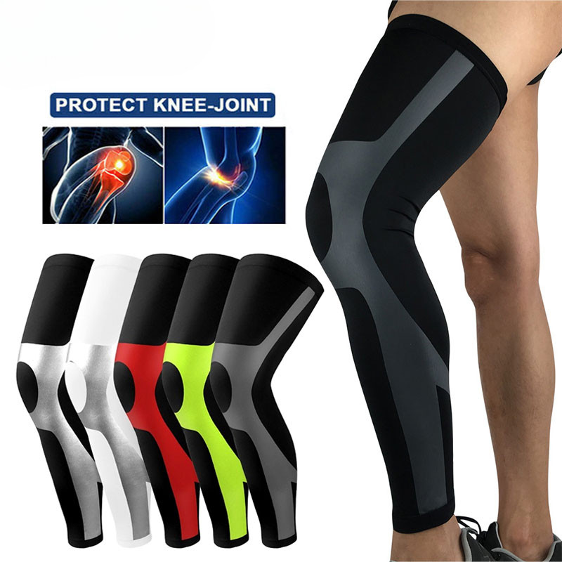 1Pcs Full Leg Compression Sleeve Knee Pads Cycling Leg Warmers Long Leg ...