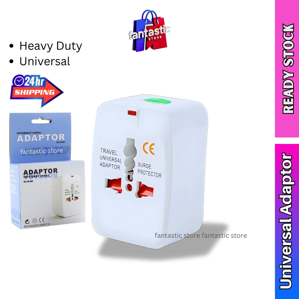 Universal Travel Plug Adapter Socket Soket Plug 3 pin for CN EU UK Euro ...