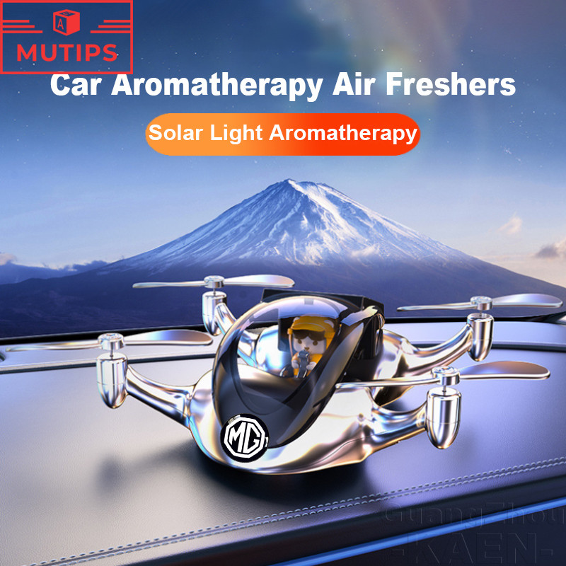 MG Car Air Freshener Helicopter Solar Aromatherapy Perfume Rotating ...