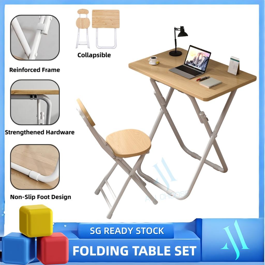 [SG Stock]Foldable Table Chair Set Computer Desk Foldable Study Table ...