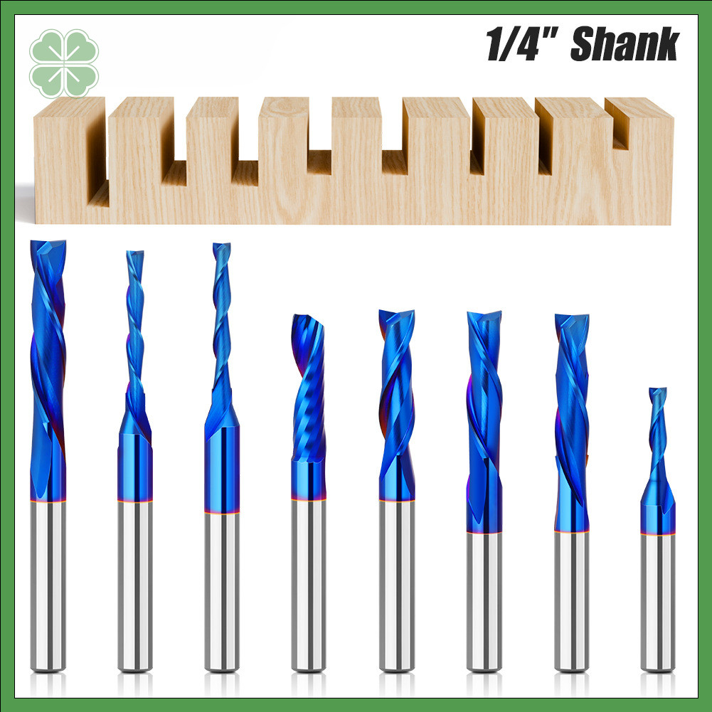 1/4 Inch Shank Spiral Router Bit Set, Solid Carbide Slotting Bits ...