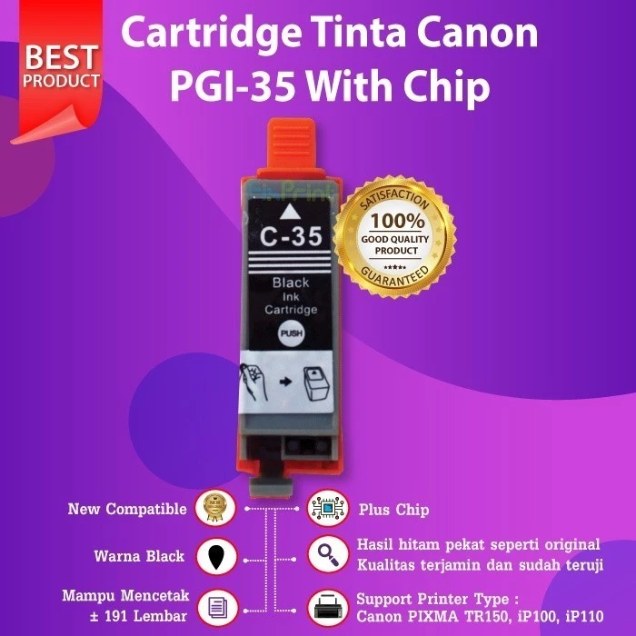FixPrint Ink Cartridge Compatible PGI35 Black / CLI36 Color Tinta Canon TR150 iP100 iP110 PGI-35 CLI-36