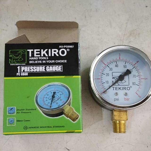 NEW Manometer 6 bar tekiro 0 - 80 psi 2-1/2