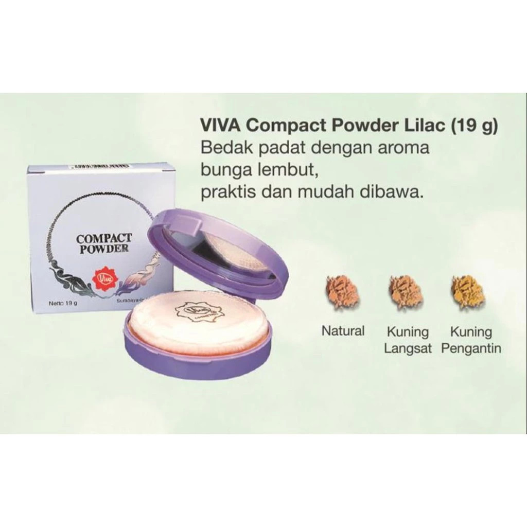VIva Compact Powder Lilac 19gr / Merah Jingga Official - Gambar 4