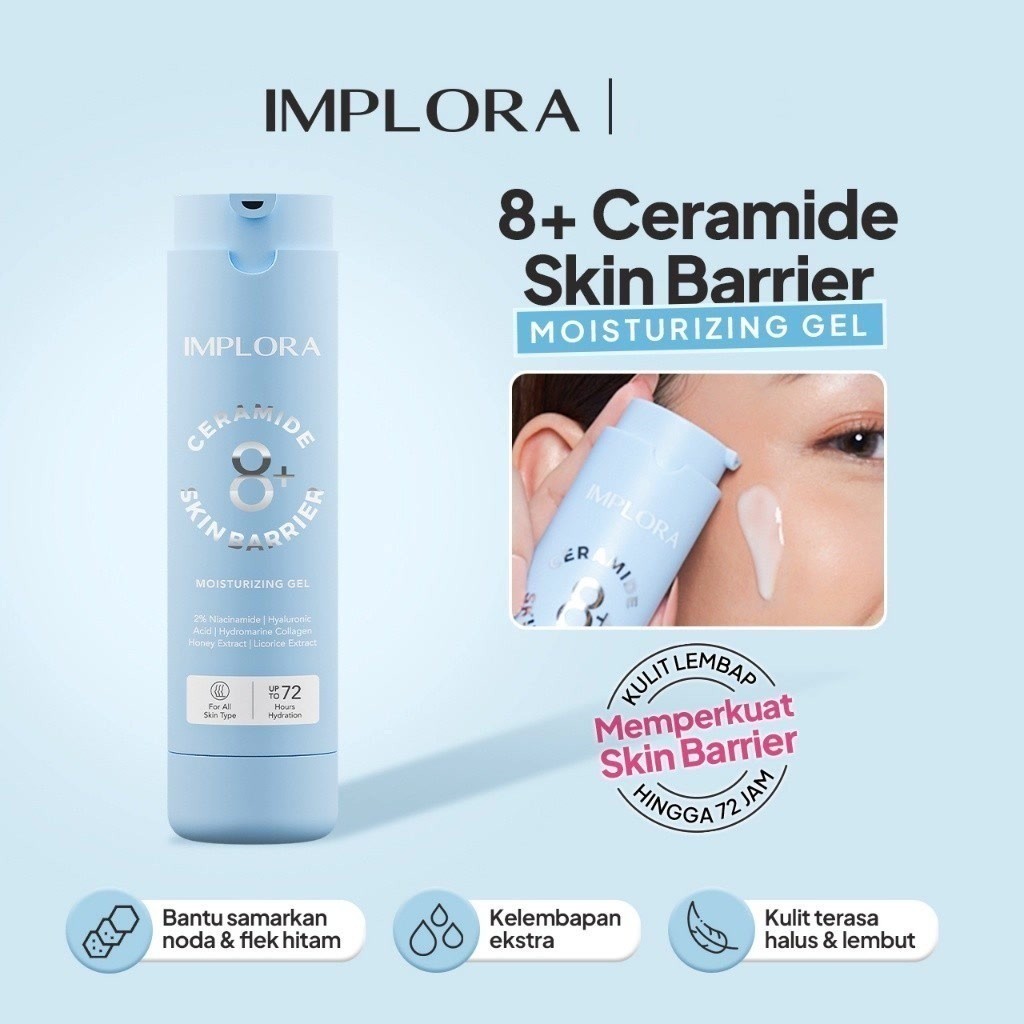 Implora 8+ Ceramide Skinbarrier Moisturizing Gel / Merah Jingga Official - Gambar 4