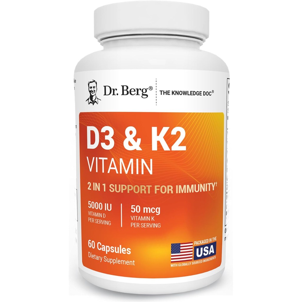 Dr. Berg Vitamin D3 K2 5000 IU with MCT Powder | Powerful 7-in-1 ...