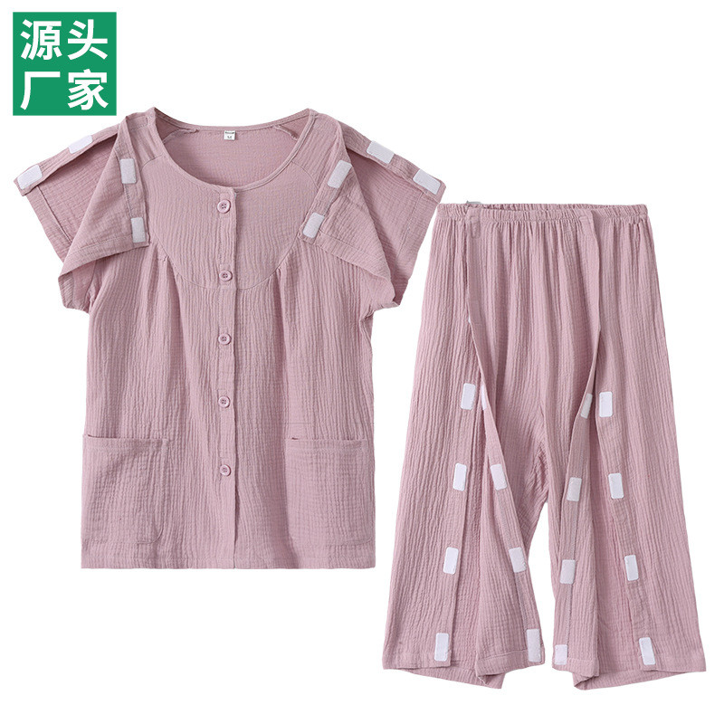 Cotton Short Sleeve Hospital Gown for Summer - Post-Surgery Nursing ...