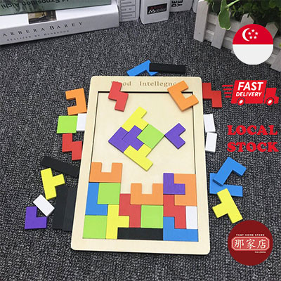 Tetris Puzzle Wooden Building Blocks Gift Bags Russian Blocks Game Kids ...