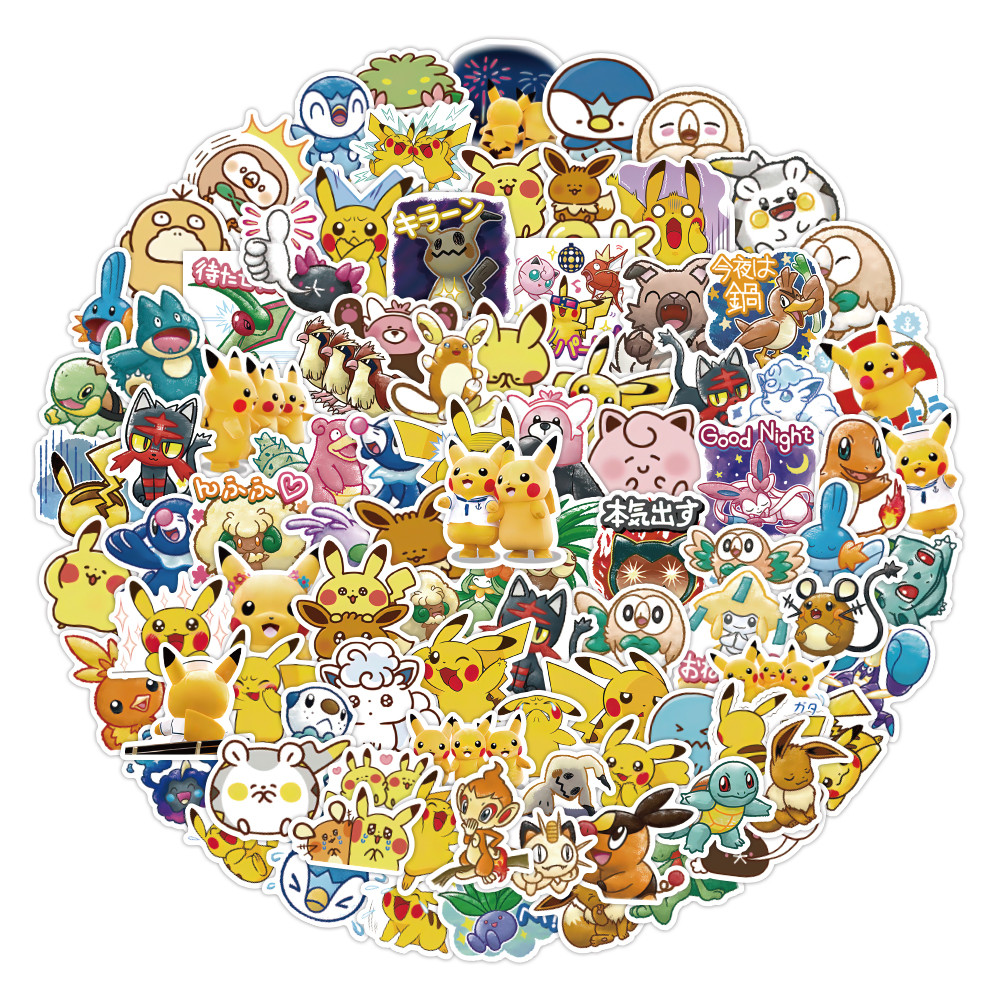100/50Piece Pokémon Graffiti Sticker Collection | UV-Laminated PVC Wall ...
