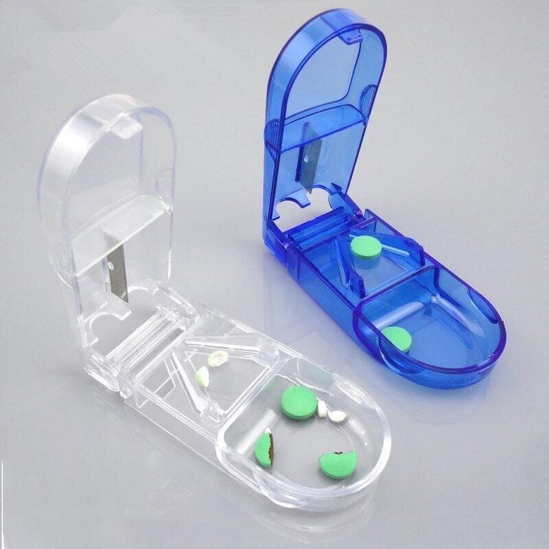 Medicine Pill Cutter Box Dispenser Compartment Box/Tablet Separator ...
