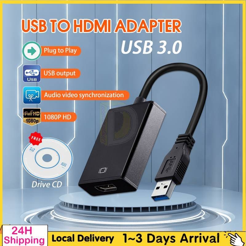 USB 3.0 to HDMI Adapter Cable Converter Multi Display Video Cable for ...
