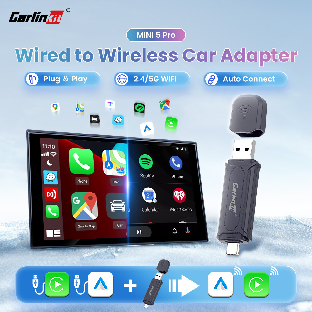 Carlinkit Wireless Adapter Mini 5 Pro Carplay Android Auto Wireless for ...