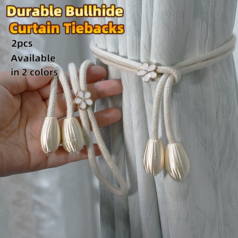 (2pcs)Durable Oxford Fabric Floral Curtain Tiebacks – Stylish Small ...