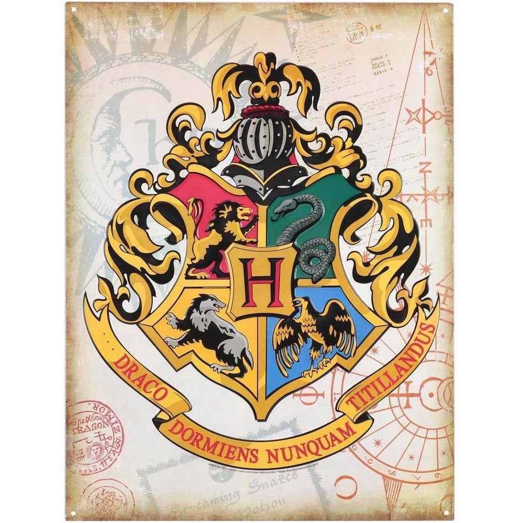 Open Road Brands Harry Potter Hogwarts School Crest Vintage Embossed ...
