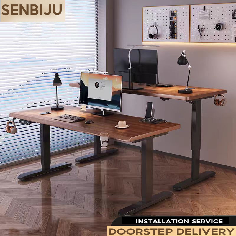 Study Table Electric Lift Computer Desk And Chair Set, Home Office E ...