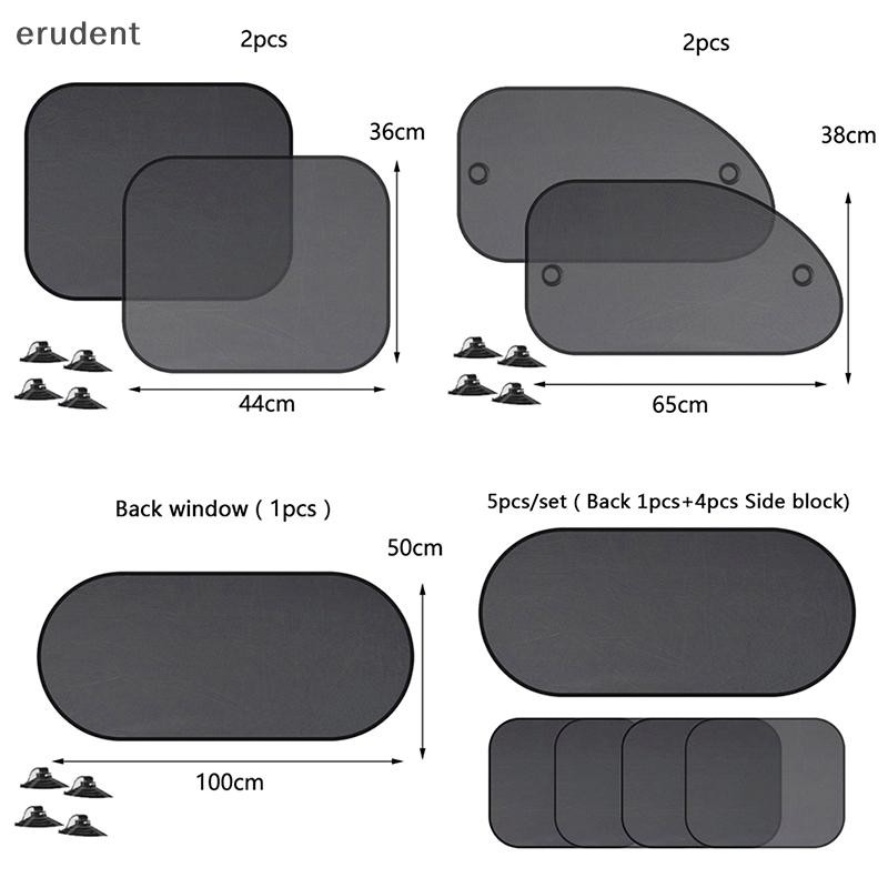 erudent 5pcs/set Car Window Sun Shades Cover Anti-UV Mesh Shade Curtain ...
