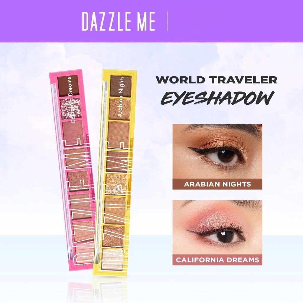 Dazzle Me The World Traveler Eyeshadow Palette / Merah Jingga Official - Gambar 2