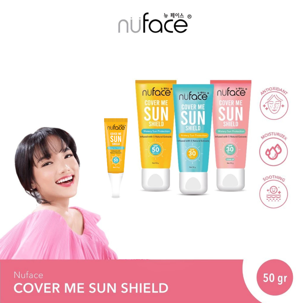 Nuface Cover Me Sun Shield - Sunscreen / Protect Cream 50gr / Merah Jingga Official - Gambar 3