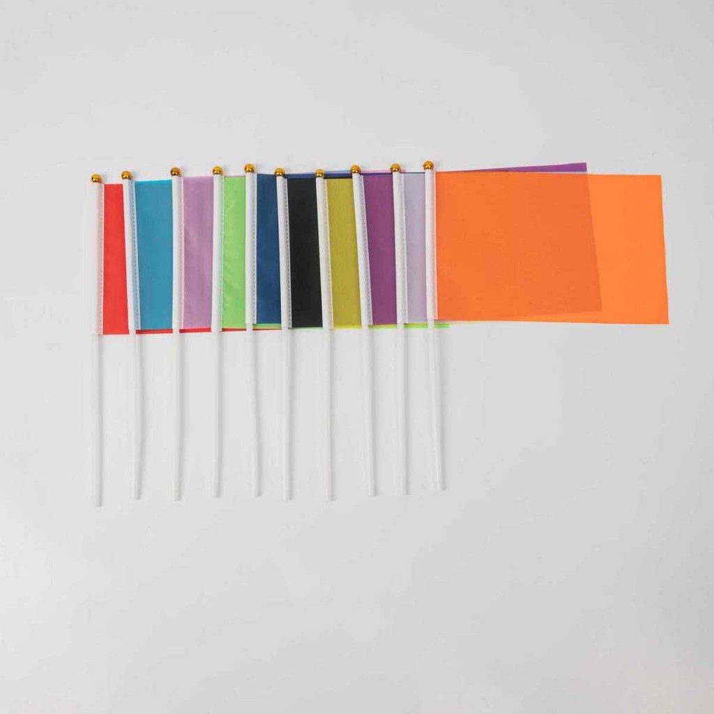 Solid Color Square Flag Small Mini Hand Flag On Stick,Party Decorations ...