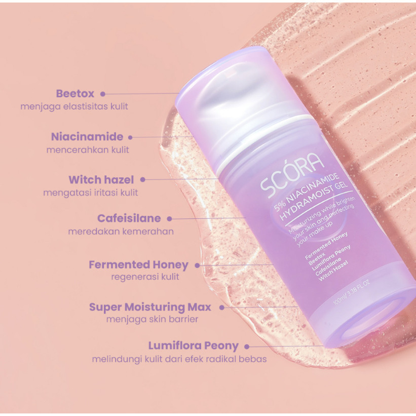 SCORA Moisturizer Gel 45ml 100ml / Face Wash Gentle / Merah Jingga Official - Gambar 3