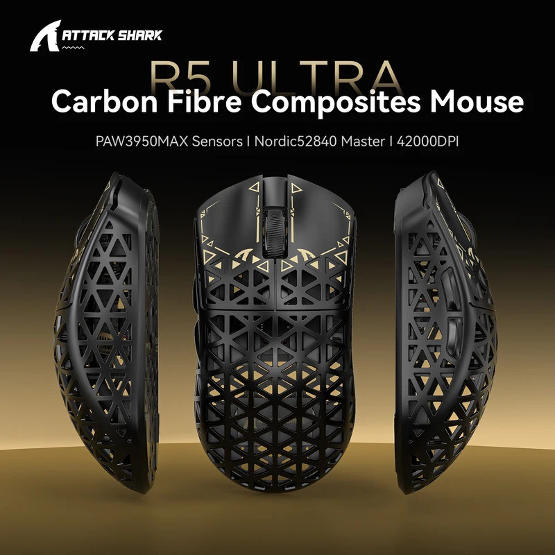 ATTACK SHARK R5Ultra 8K Carbon Fiber Wireless Gaming Mouse with 42000 ...