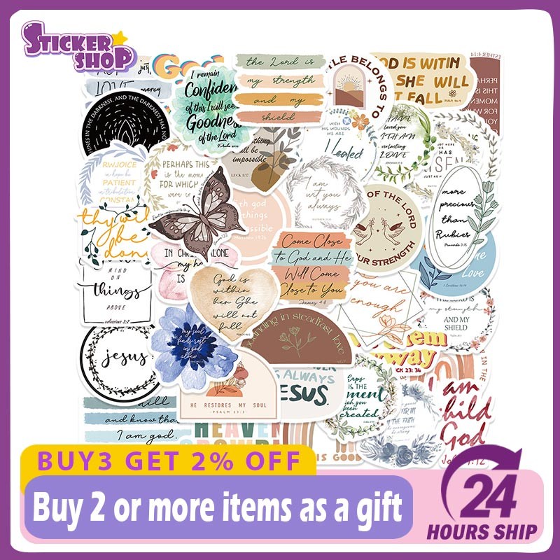50pcs Bible Proverbs Holy Bible Jesus Christian Religion Sticker Gift ...