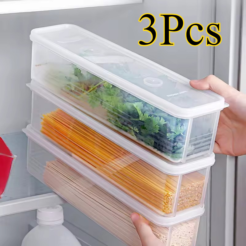 Plastic Rectangular Noodle Organizer Box- Food Grade Kitchen Cereal ...
