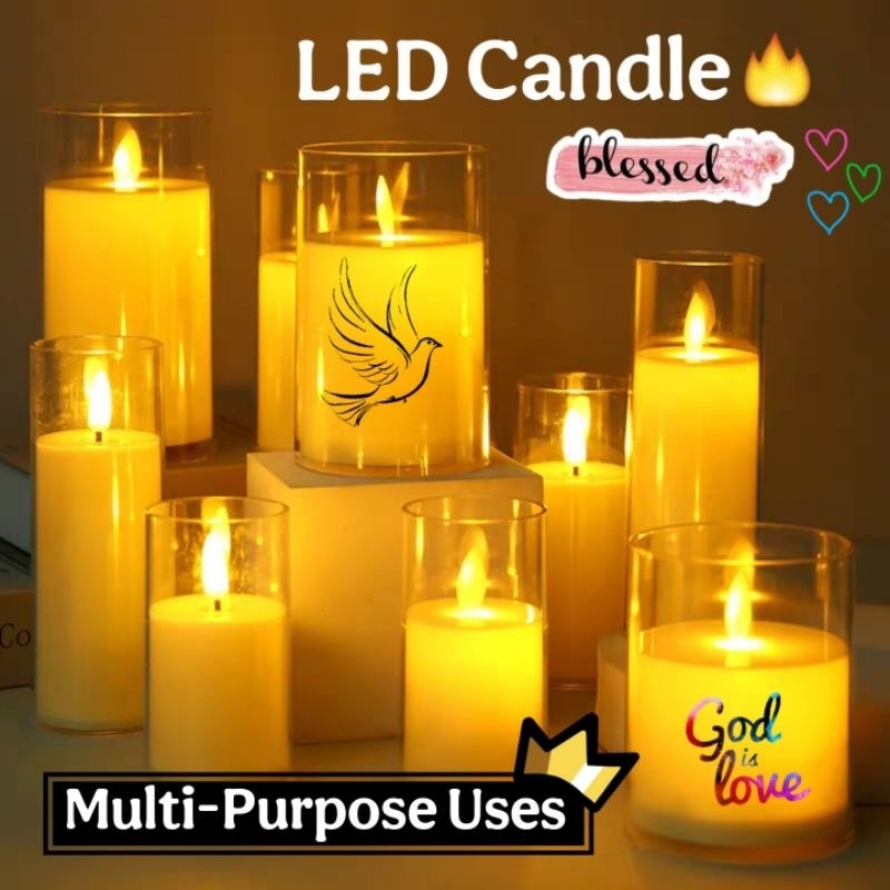 LED Flameless Candle Set with Remote / Pillar Candles Battery Operated ...