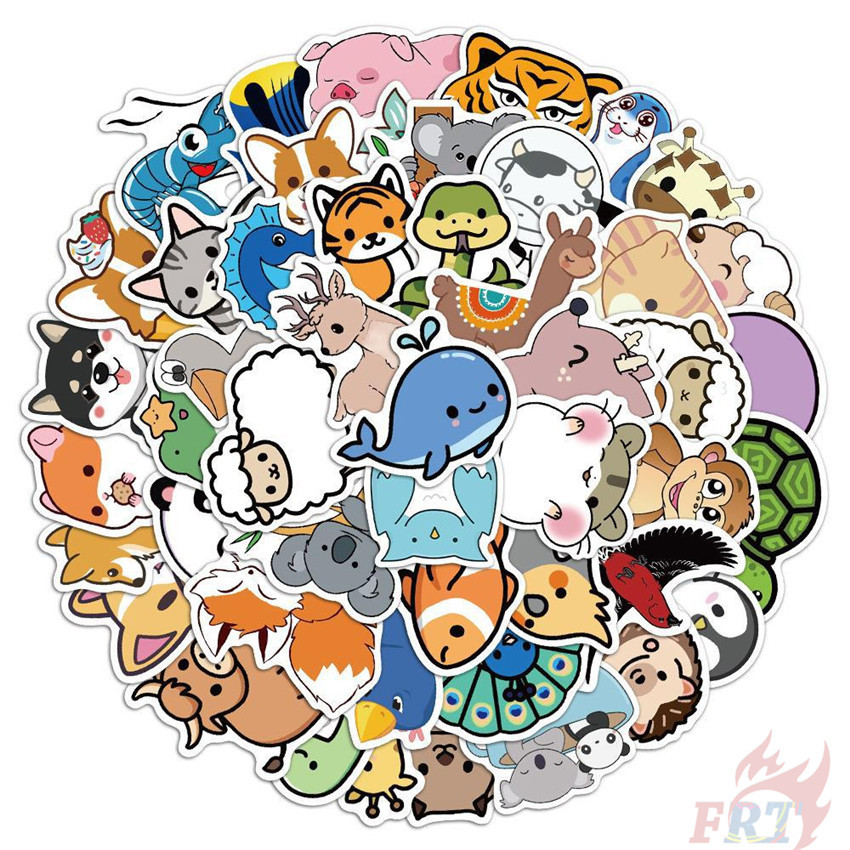 50Pcs/Set Q Funny Cartoon Animal Series 01 Kids Reward Stickers DIY ...
