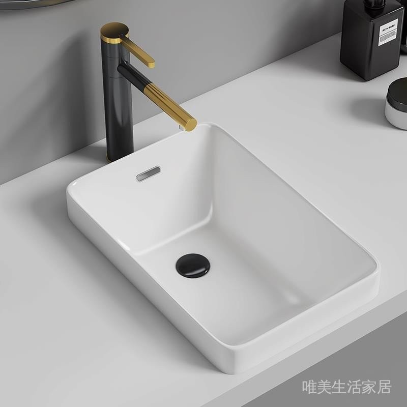 Hand Washing Washbasin Side Drainage Table Basin Semi-Embedded Pool ...