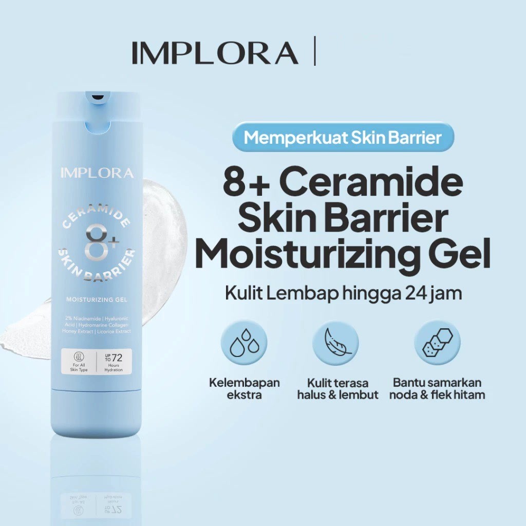 Implora 8+ Ceramide Skinbarrier Moisturizing Gel / Merah Jingga Official - Gambar 3
