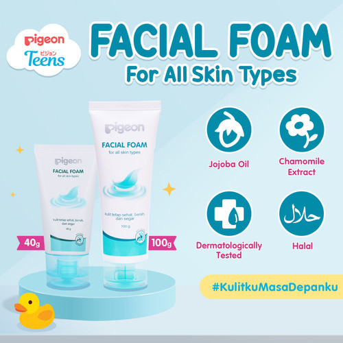 PIGEON Facial Foam 40Ml - 100Ml (For All Skin Types) / Merah Jingga Official - Gambar 4