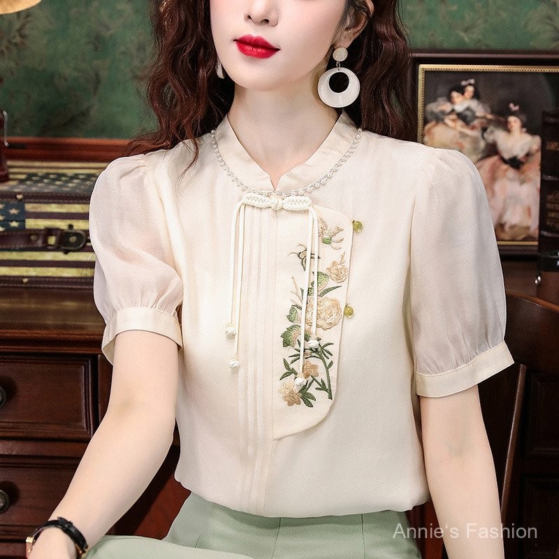 Chinese New Year Clothes qipao top Women blouse Cny 旗袍上衣 汉服上衣 Chinese ...