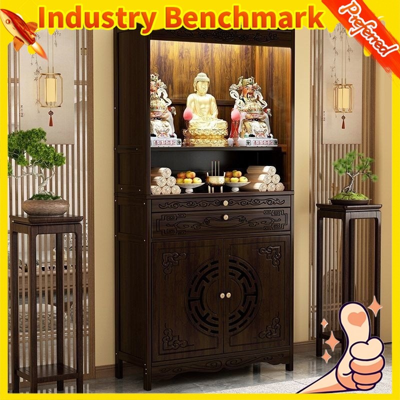 Meditation Altar Table Chinese Style Vertical Cabinet With Door For Offering Buddha Shrines, Shrines, Buddha Cabinets, And God Of Wealth Cabinets For