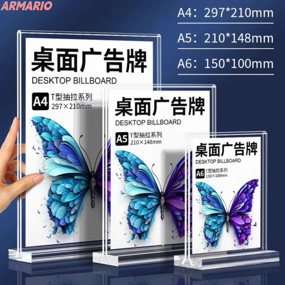 ARMARIO Desk Display Stand, A4/A5/A6 Transparent Menu Stand Holder ...