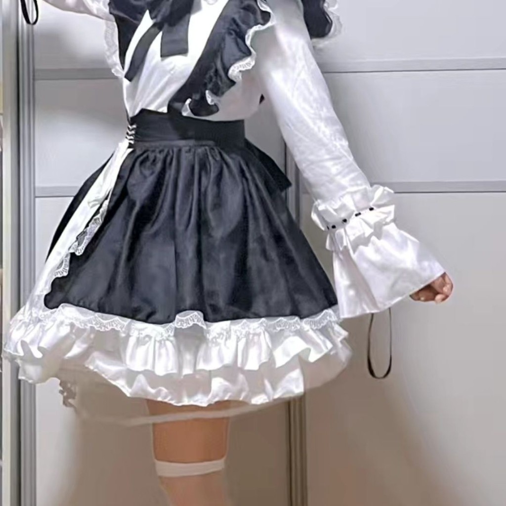 Maid Costume cosplay Cute lolita lolita Black White Long Sleeve lolita ...