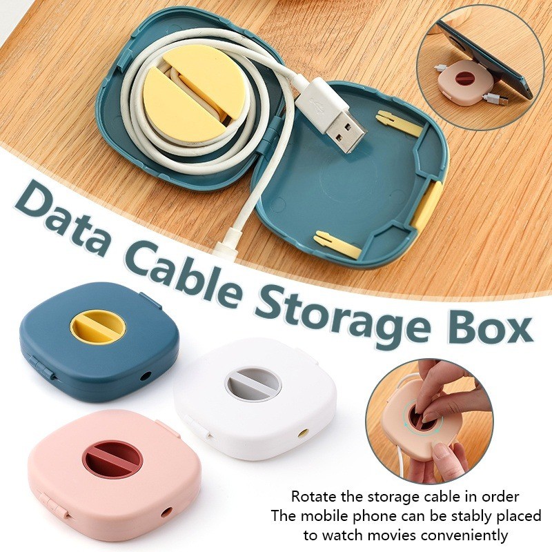 Rotatable Cable Storage Box Extendable Wire Cord Organizer Data Winder ...