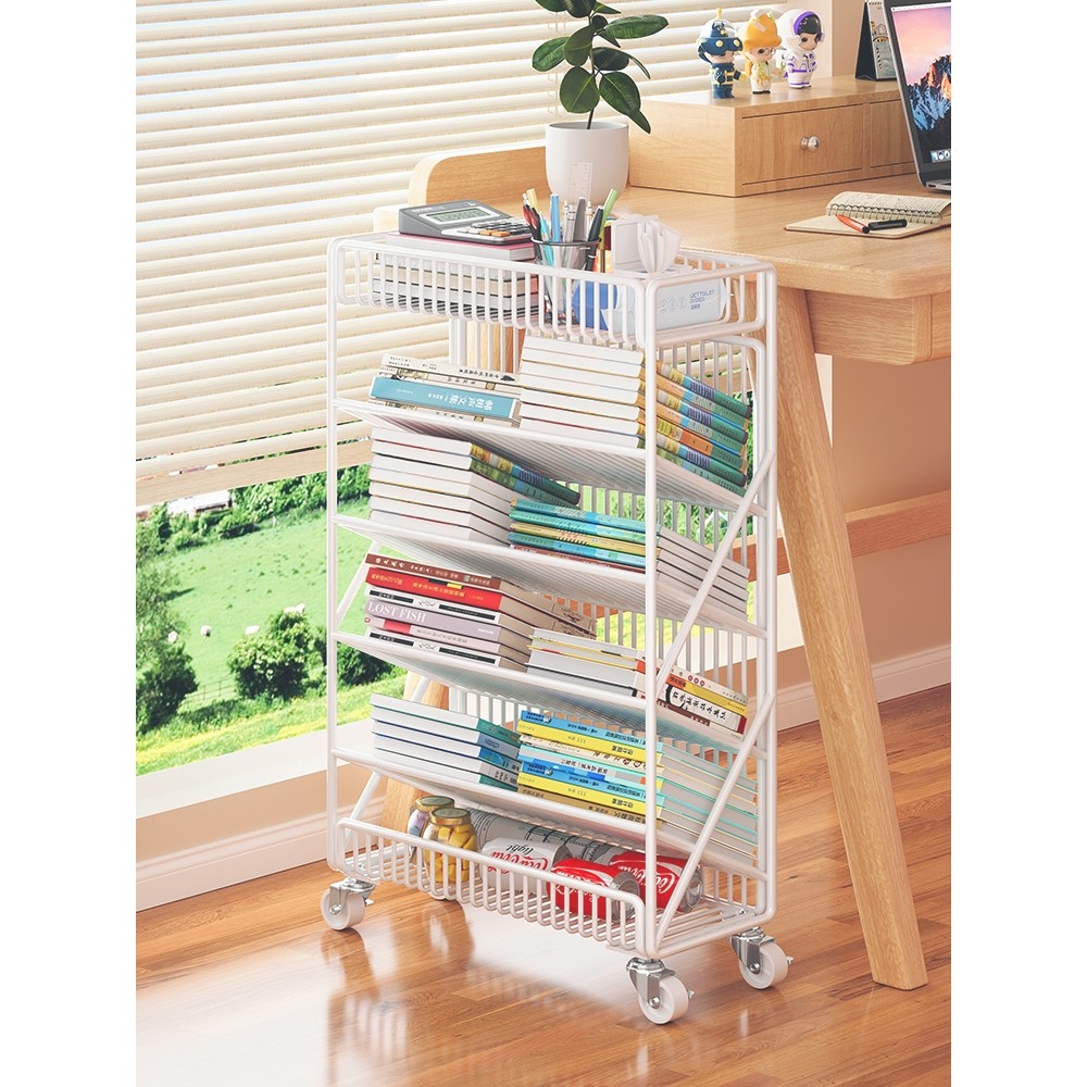 [48H Shipping] Movable Desk Side Storage Rack Small Bookshelf Classroom ...