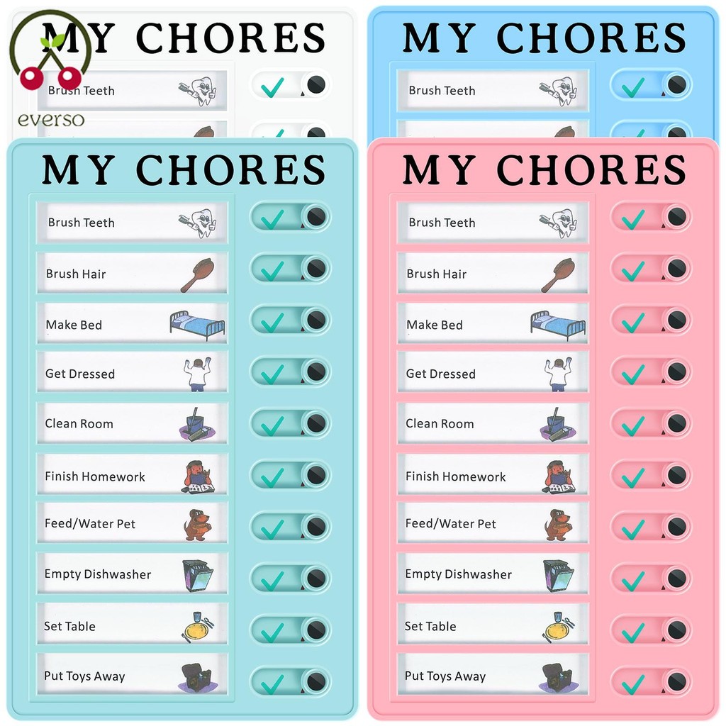4Pcs Checklist Task Board Sliding Routine Chores Chart with 10 Blank ...